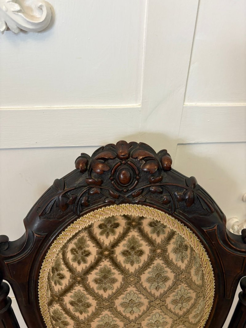 Exhibition Quality Antique Victorian Carved Walnut 9 Piece Suite - Image 15